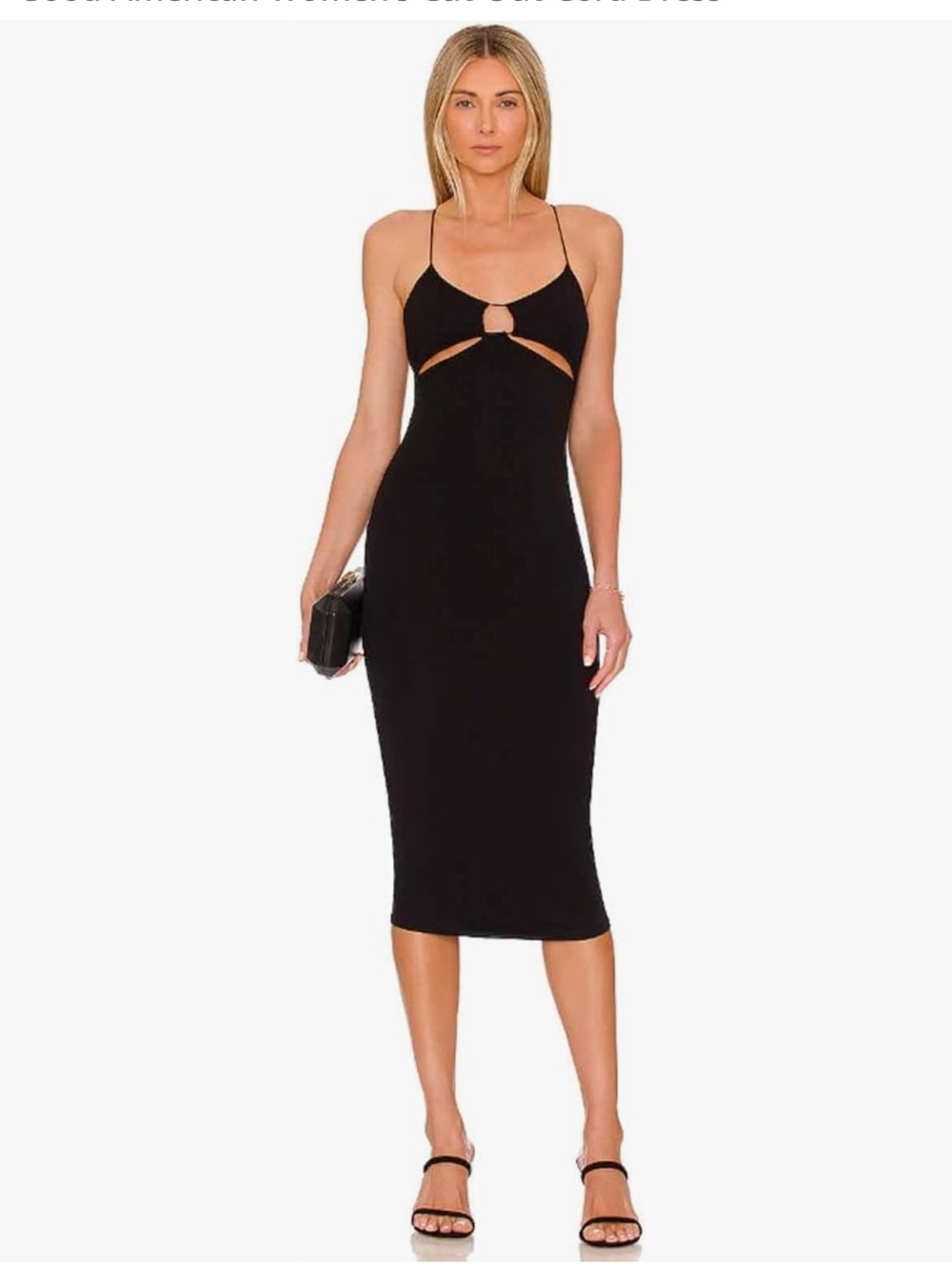 Good American black Cut Out Cord Dress size 1 or small